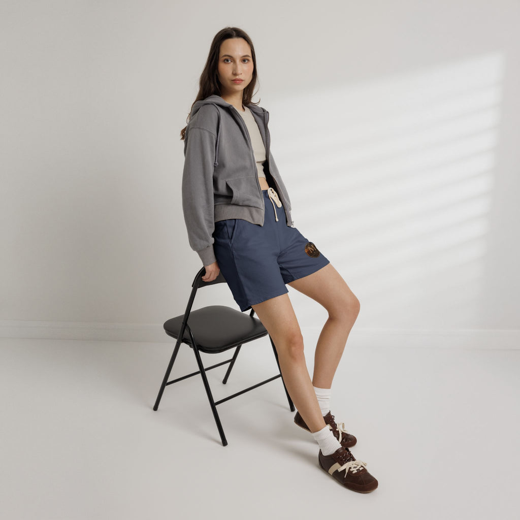 Lightweight Fleece Sweat Shorts with Retro Monogram Patch