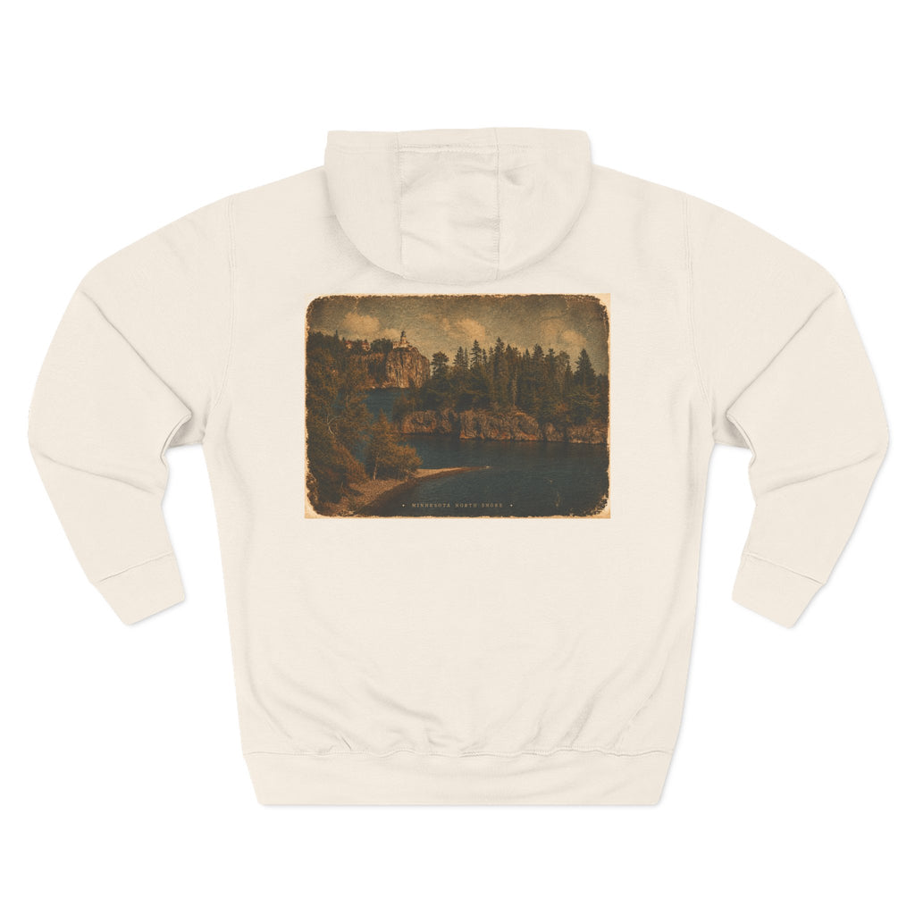 Vintage Lakeside Hoodie — Rustic Cabin Nature Graphic