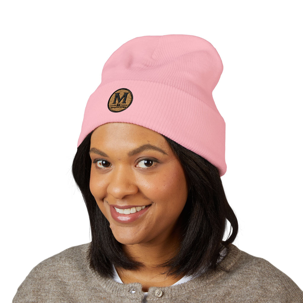 Embroidered Monogram Cuffed Beanie – Classic Knit Winter Hat