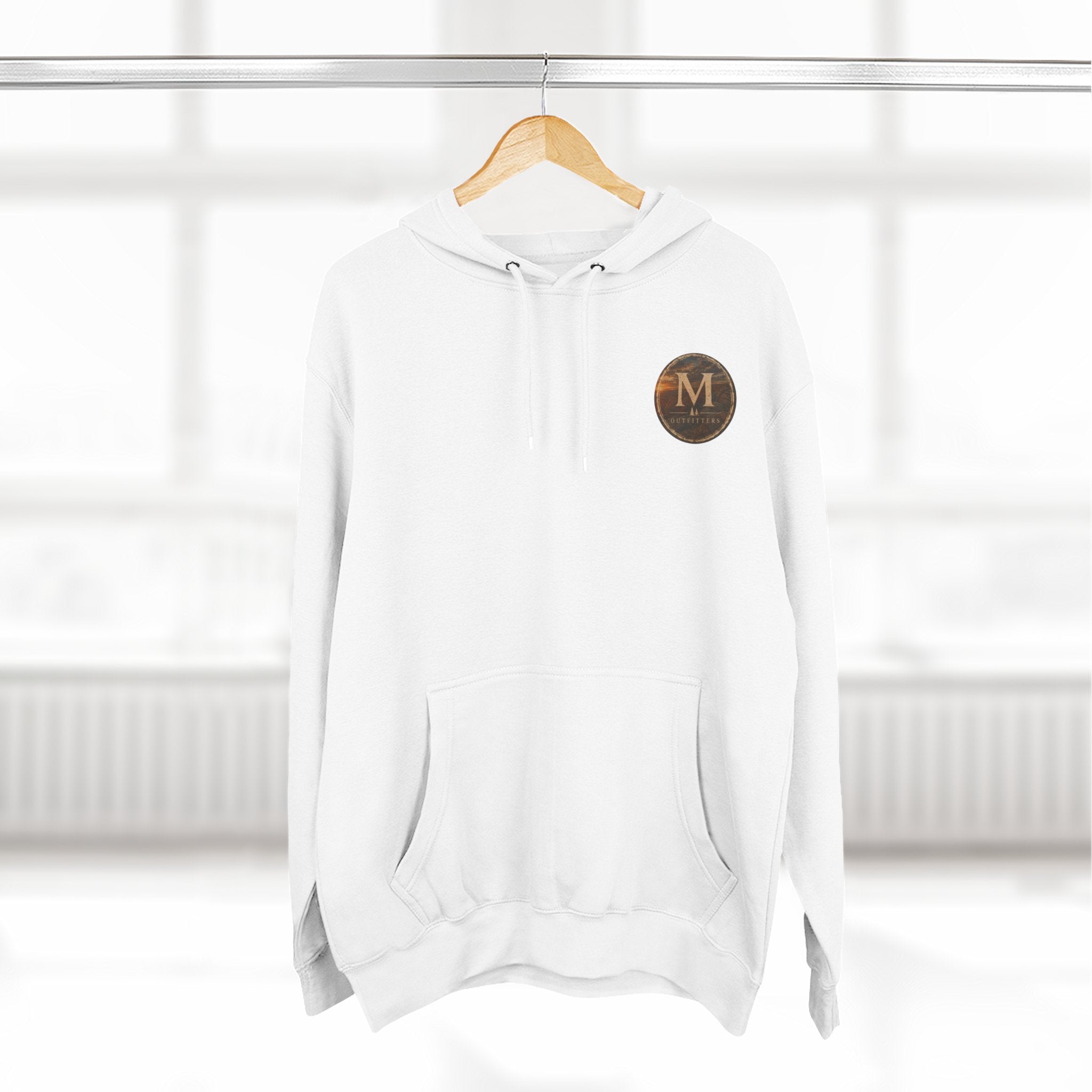 Monogram M Circle Hoodie — Minimalist Initials Fleece Pullover