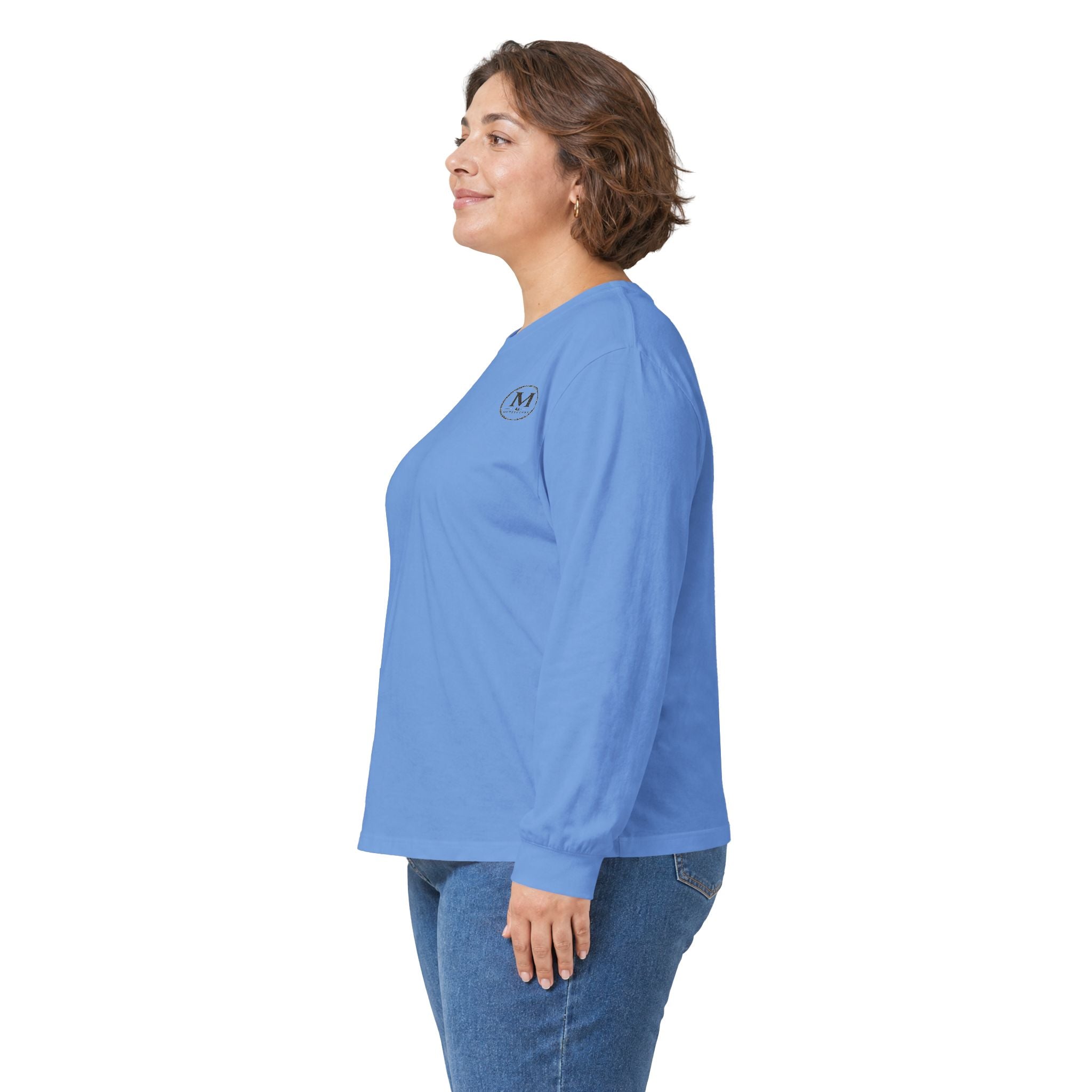 Long Sleeve Tee — Coastal Cabin Landscape Back Print