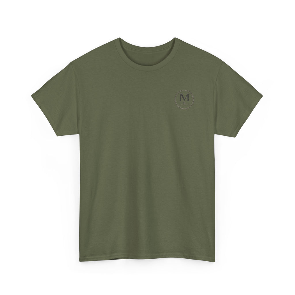 Minimalist Monogram Tee — Small Chest "M" Logo Cotton T‑Shirt