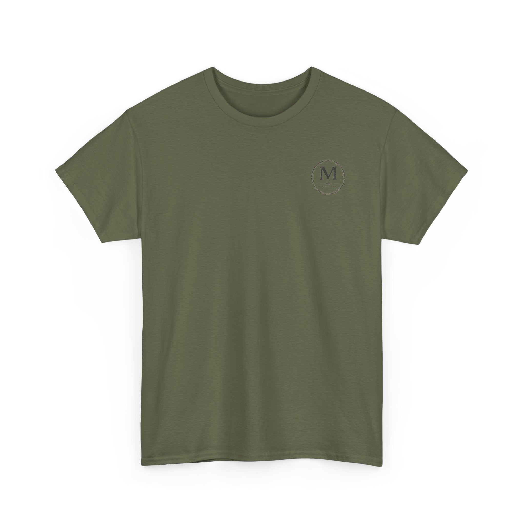 Minimalist Monogram Tee — Small Chest "M" Logo Cotton T‑Shirt
