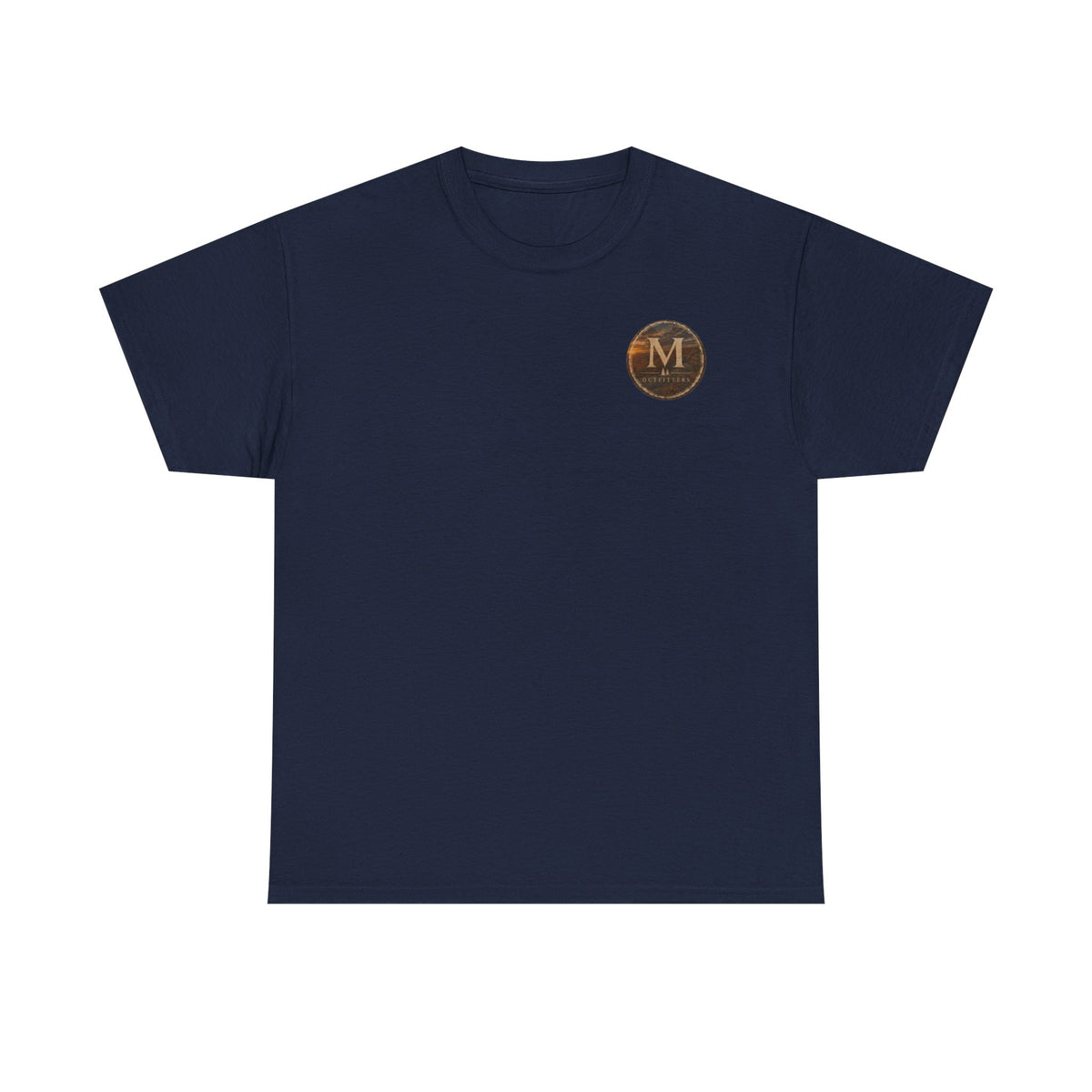 Minimal Monogram 'M' Chest Logo Tee – Classic White Cotton Shirt