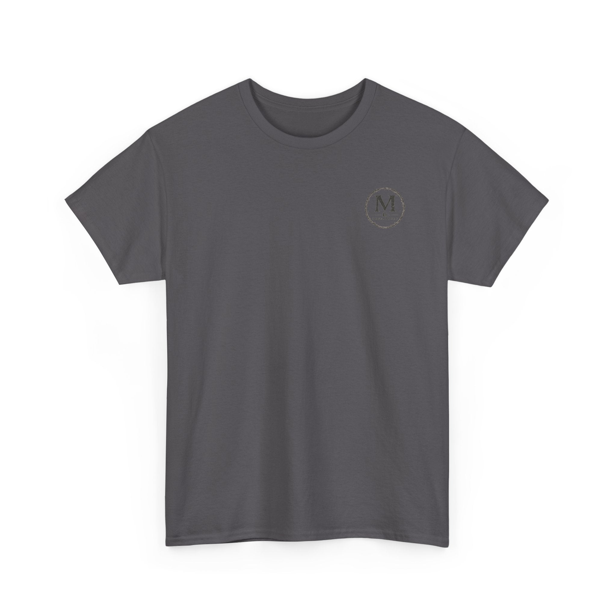 Minimalist Monogram Tee — Small Chest "M" Logo Cotton T‑Shirt