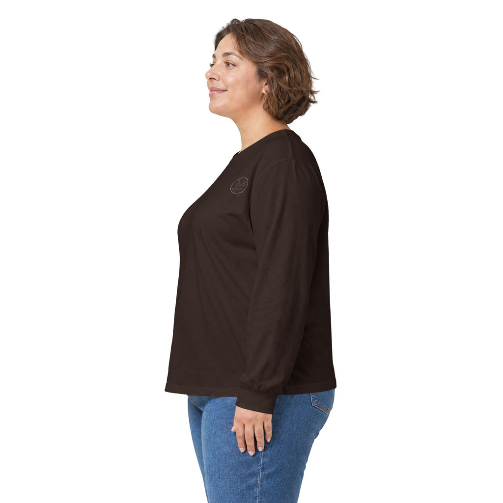 Long Sleeve Tee — Coastal Cabin Landscape Back Print