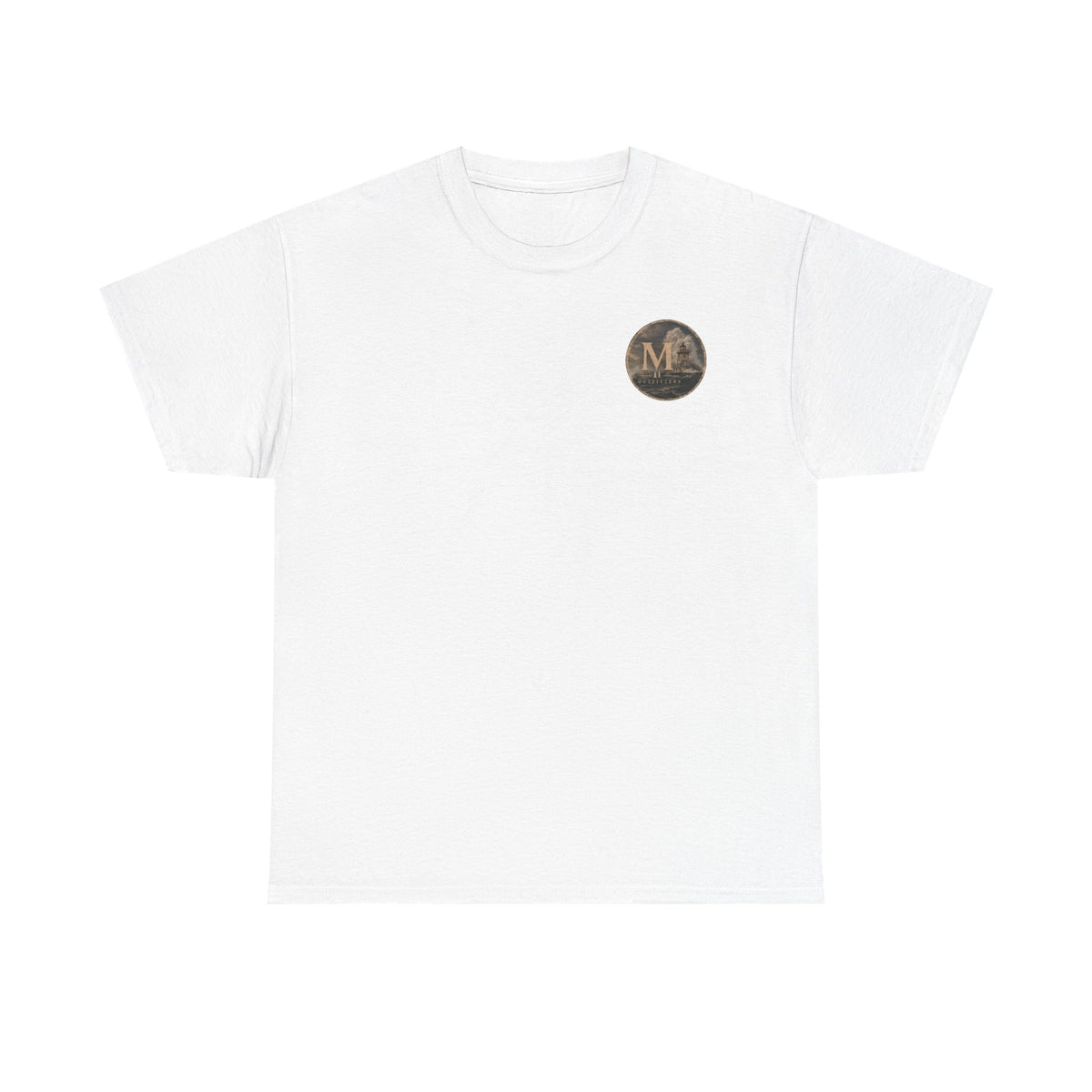 Monogram M Chest Logo Tee — Minimalist Vintage Initial T-Shirt