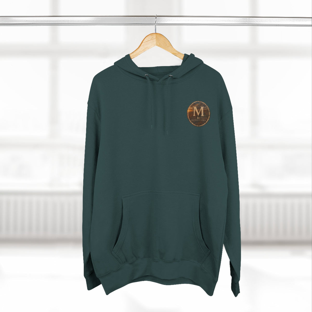 Monogram M Circle Hoodie — Minimalist Initials Fleece Pullover