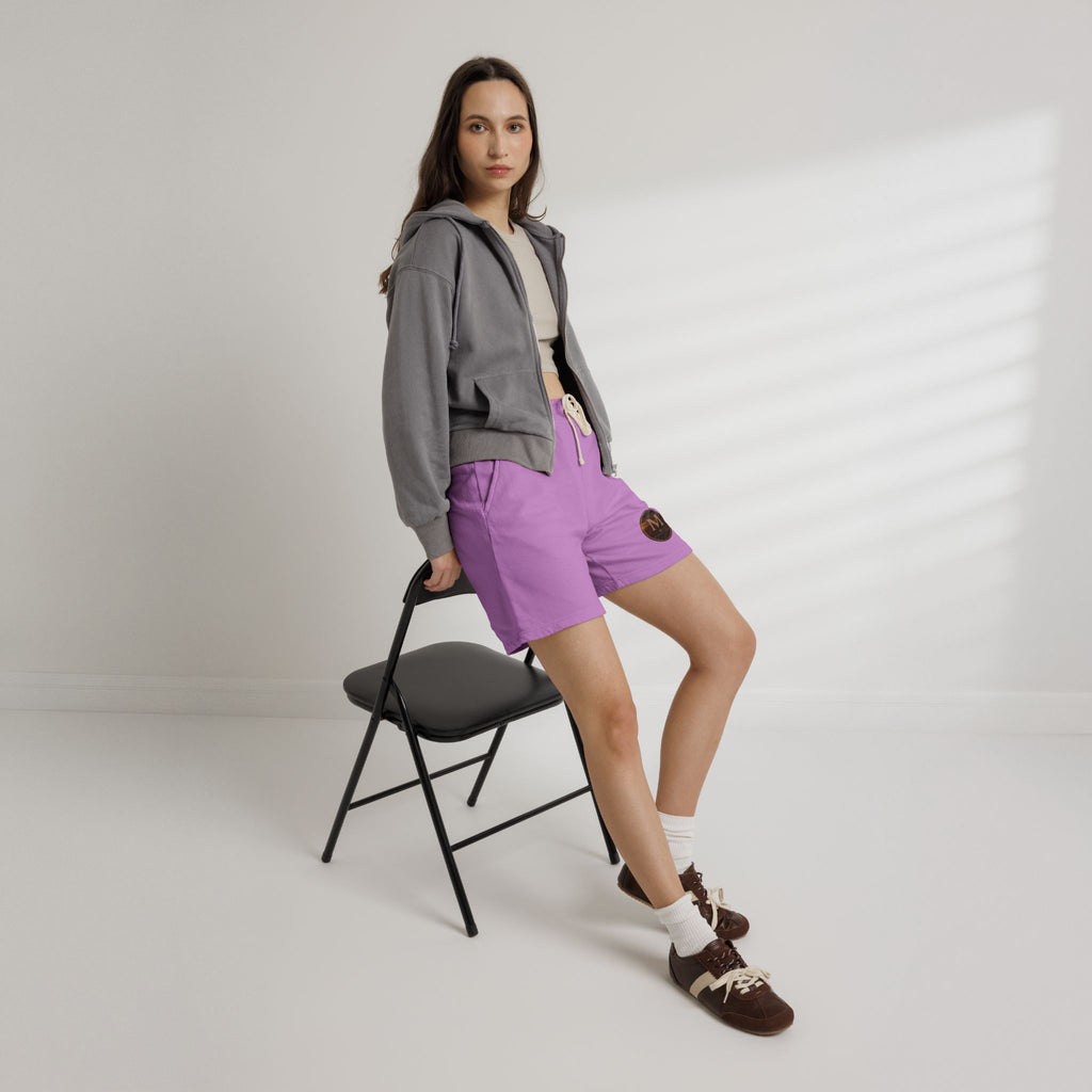 Lightweight Fleece Sweat Shorts with Retro Monogram Patch