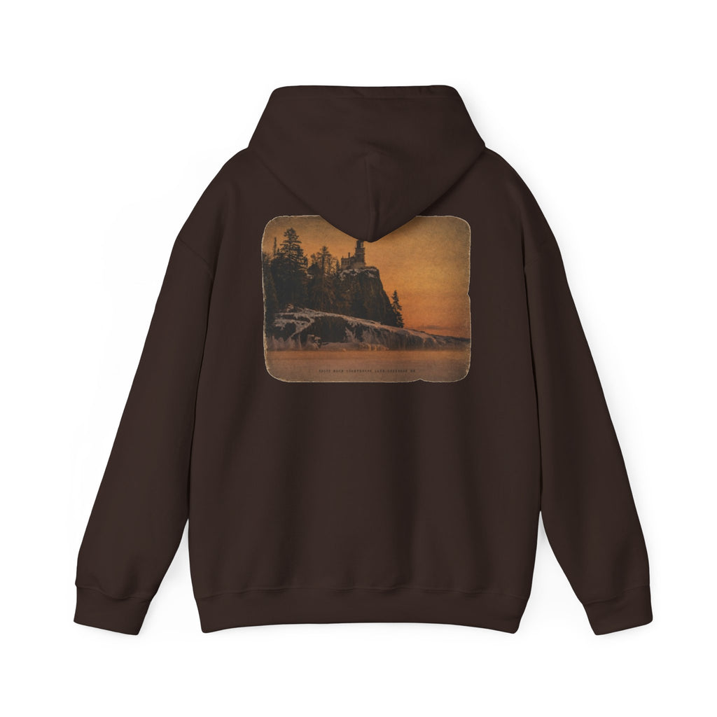 Musky Outfitters Co. Hooded Sweatshirt – Vintage Coastal Cliffs Graphic Hoodie