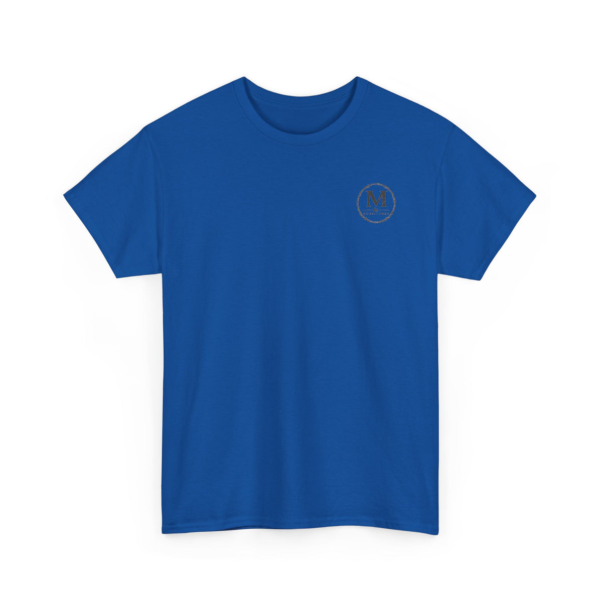 Minimalist Monogram Tee — Small Chest "M" Logo Cotton T‑Shirt