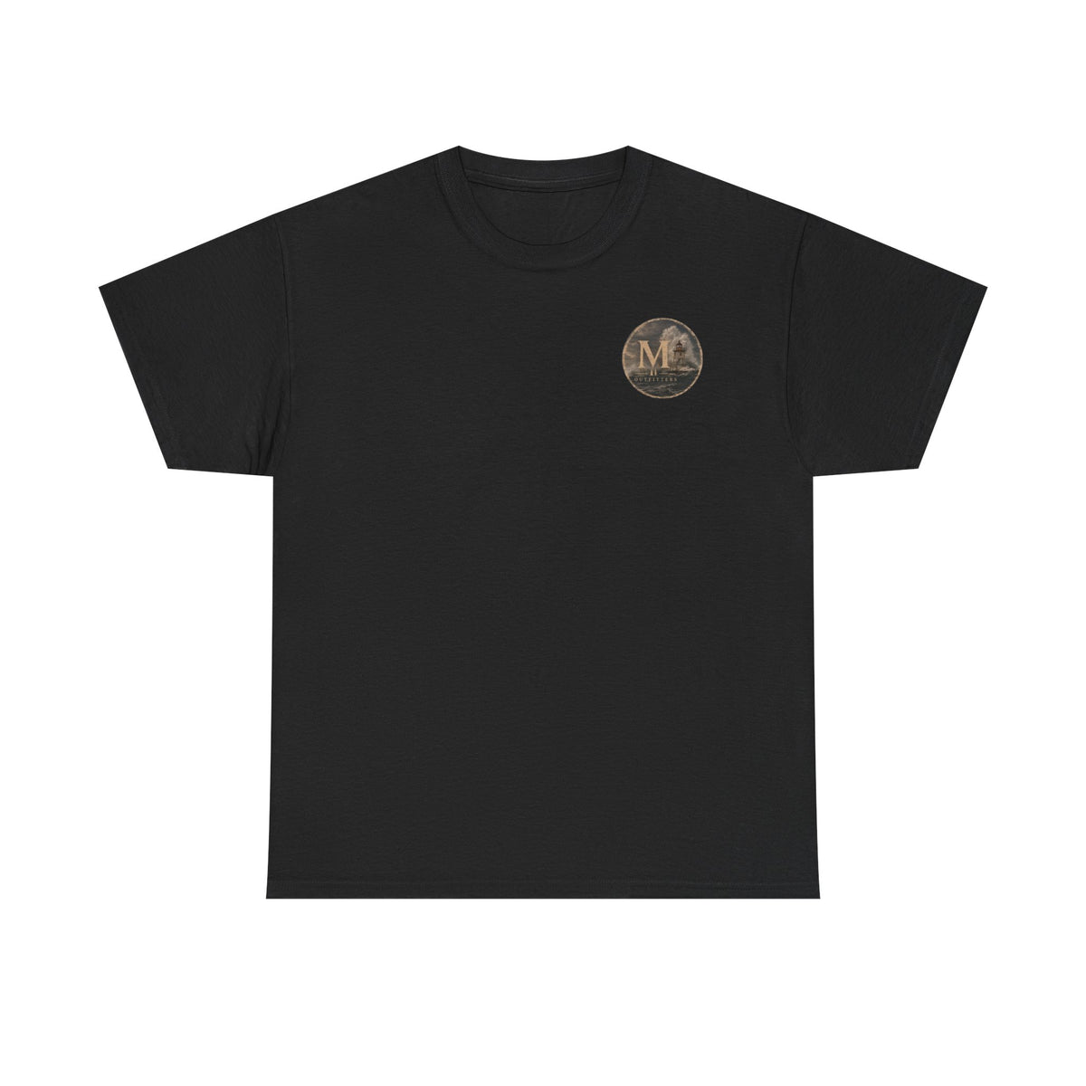 Monogram M Chest Logo Tee — Minimalist Vintage Initial T-Shirt