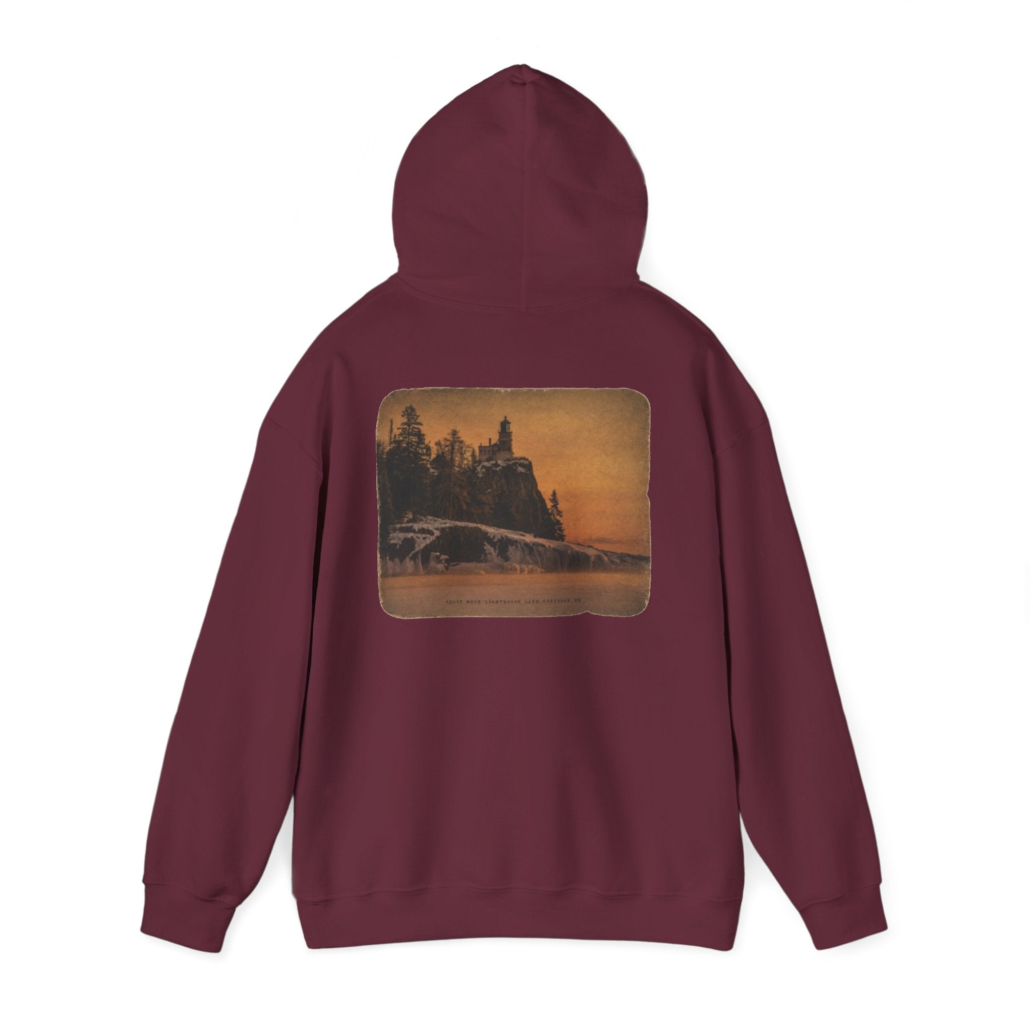 Musky Outfitters Co. Hooded Sweatshirt – Vintage Coastal Cliffs Graphic Hoodie