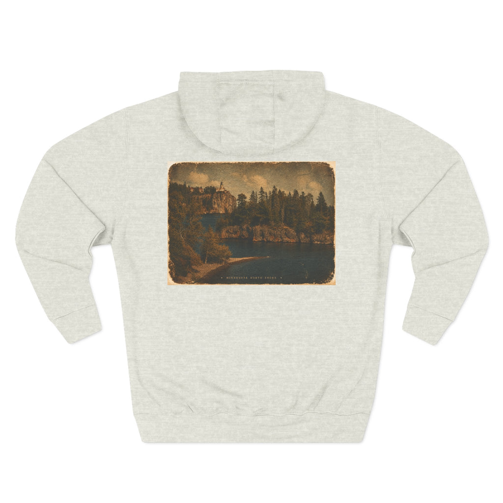 Vintage Lakeside Hoodie — Rustic Cabin Nature Graphic