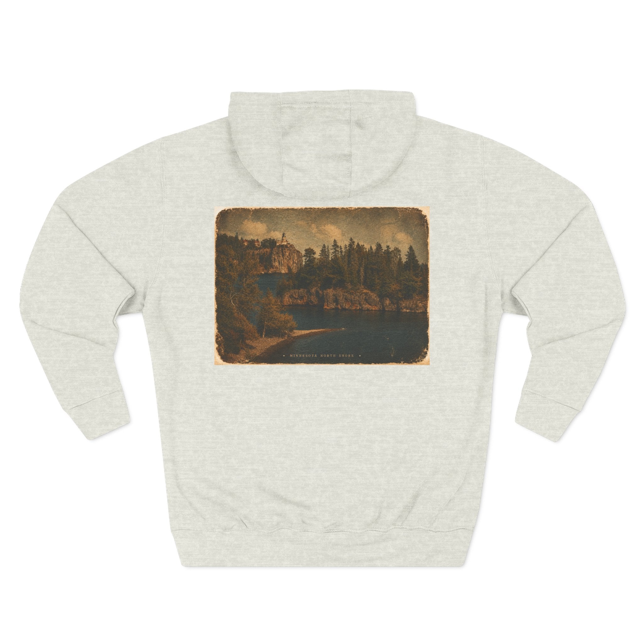 Vintage Lakeside Hoodie — Rustic Cabin Nature Graphic