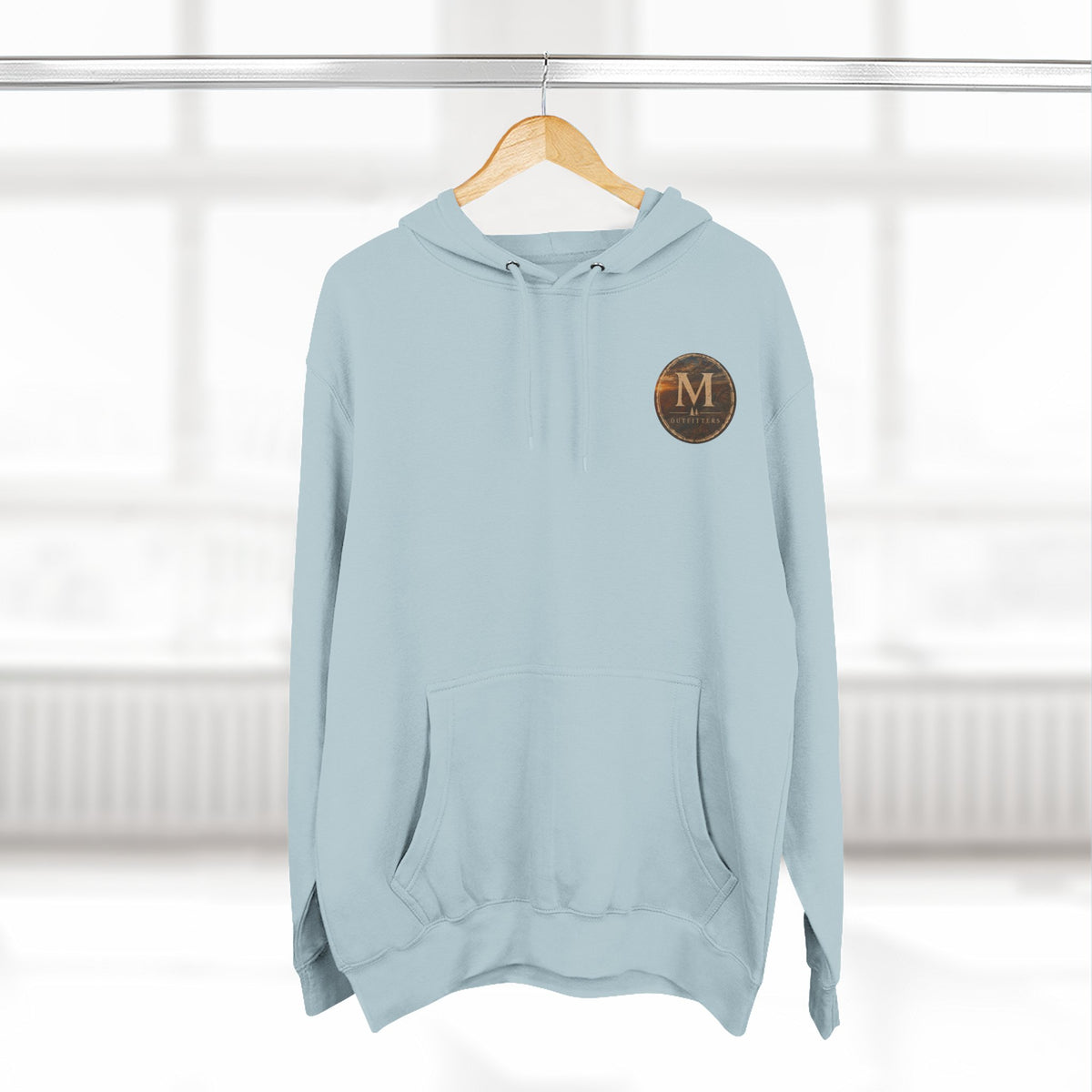 Monogram M Circle Hoodie — Minimalist Initials Fleece Pullover