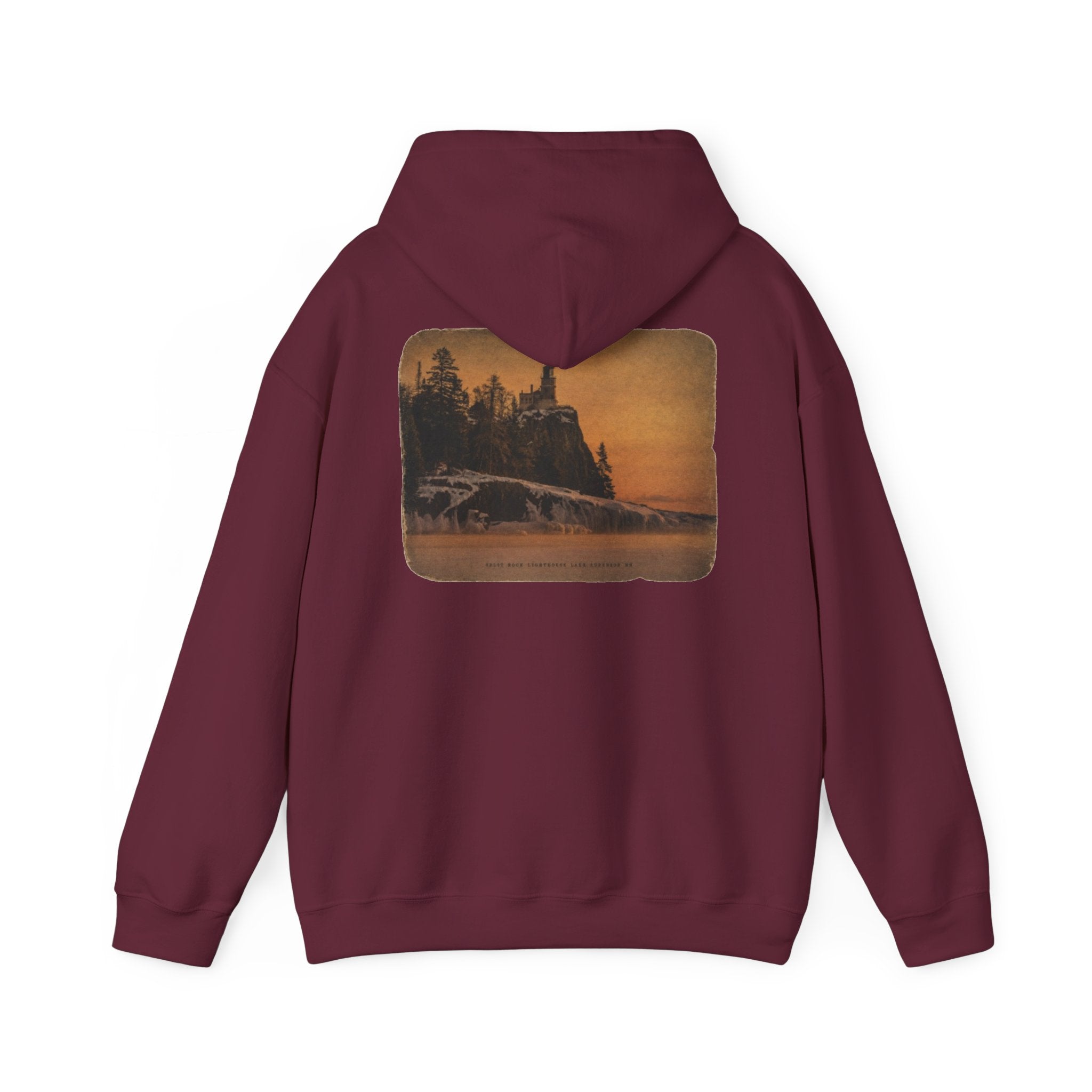 Musky Outfitters Co. Hooded Sweatshirt – Vintage Coastal Cliffs Graphic Hoodie
