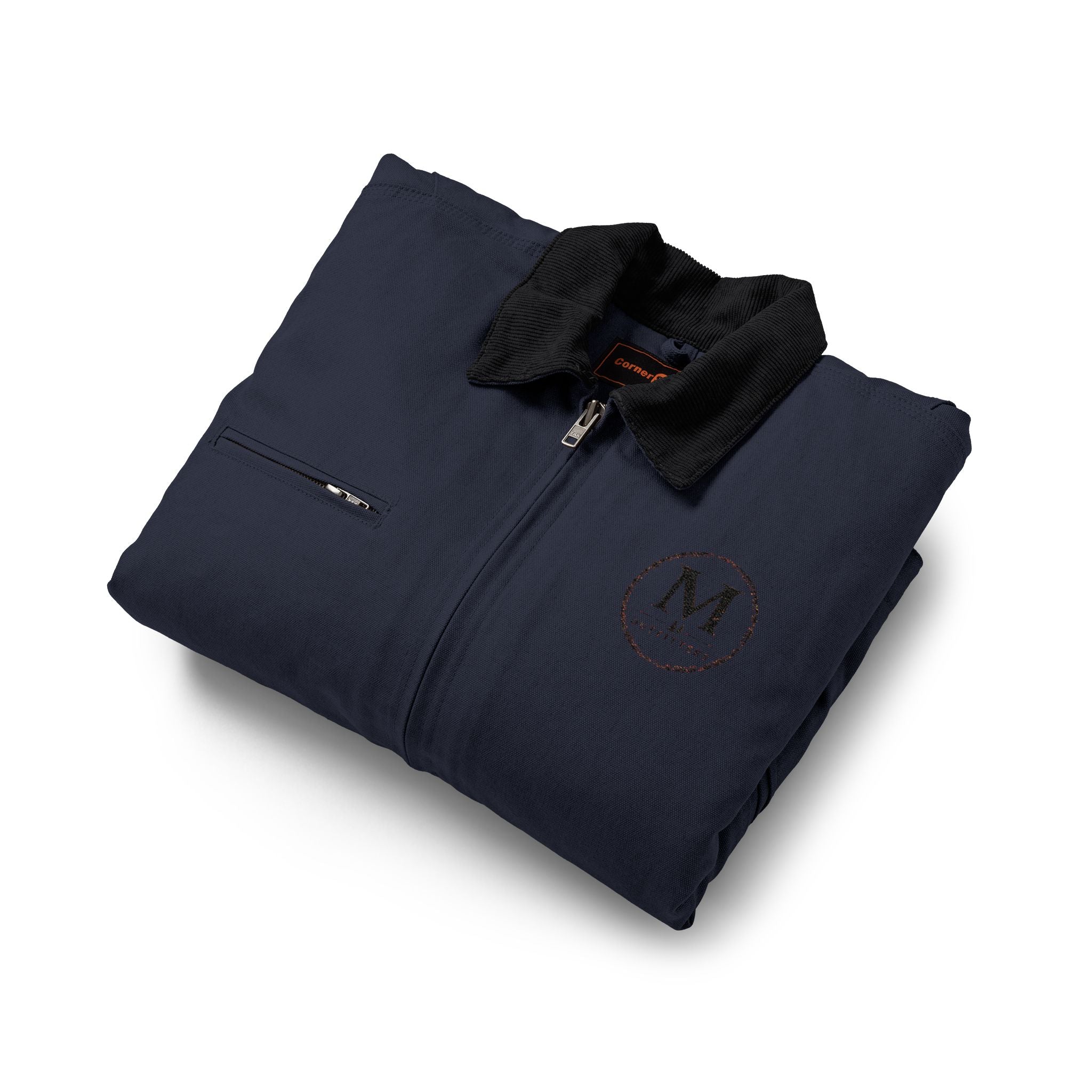 Duck Cloth Work Jacket — Durable Black Carpenter/Utility Jacket