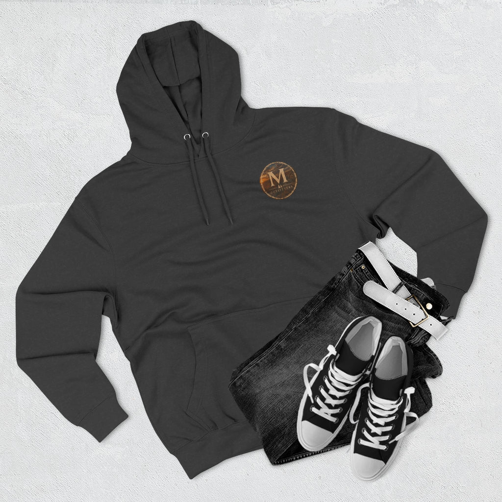 Monogram M Circle Hoodie — Minimalist Initials Fleece Pullover
