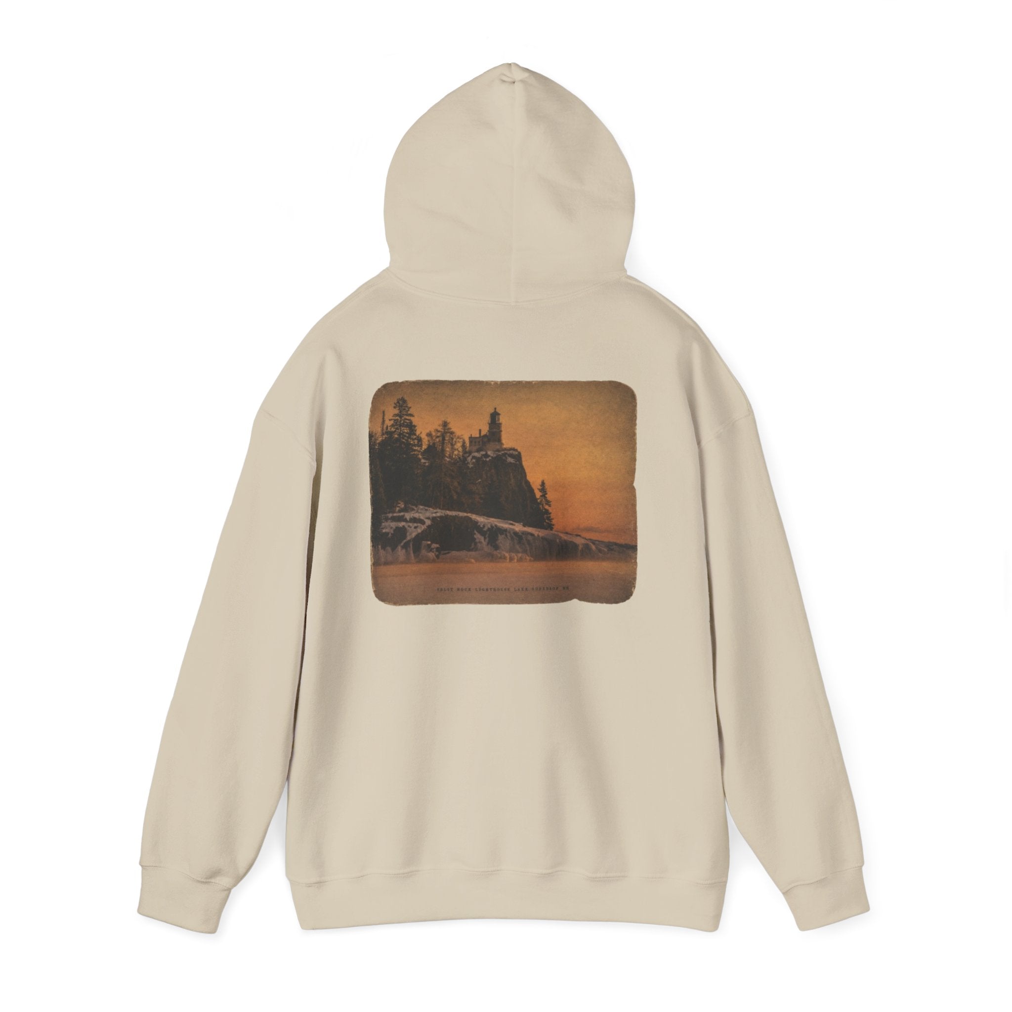 Musky Outfitters Co. Hooded Sweatshirt – Vintage Coastal Cliffs Graphic Hoodie