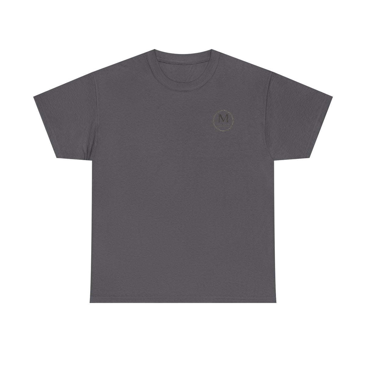 Minimalist Monogram Tee — Small Chest "M" Logo Cotton T‑Shirt