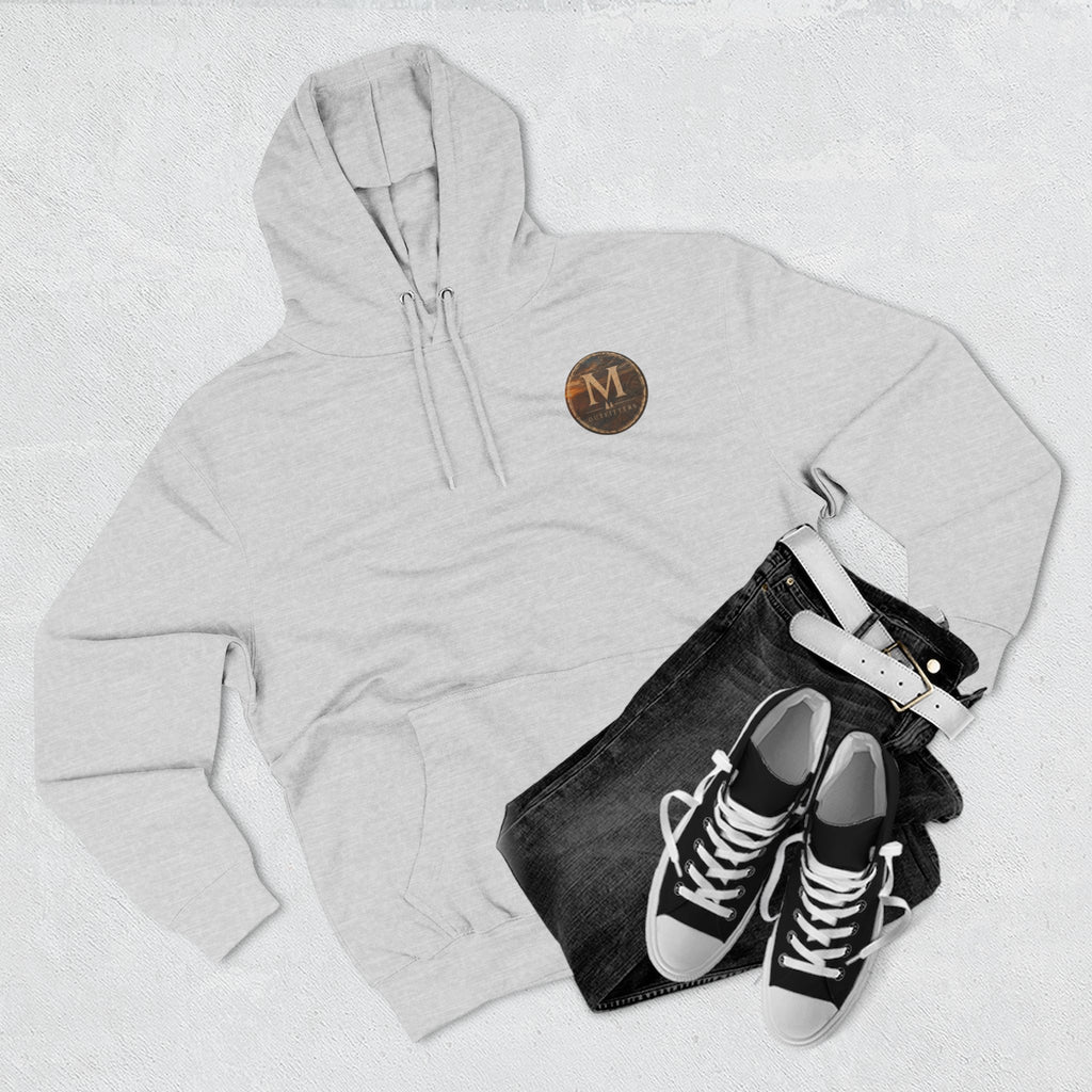 Monogram M Circle Hoodie — Minimalist Initials Fleece Pullover
