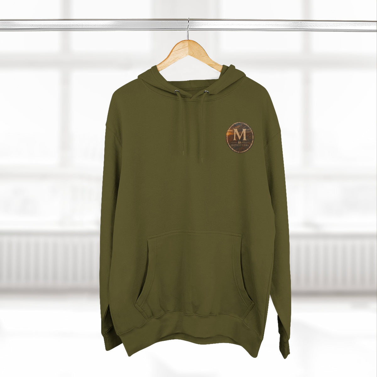 Monogram M Circle Hoodie — Minimalist Initials Fleece Pullover