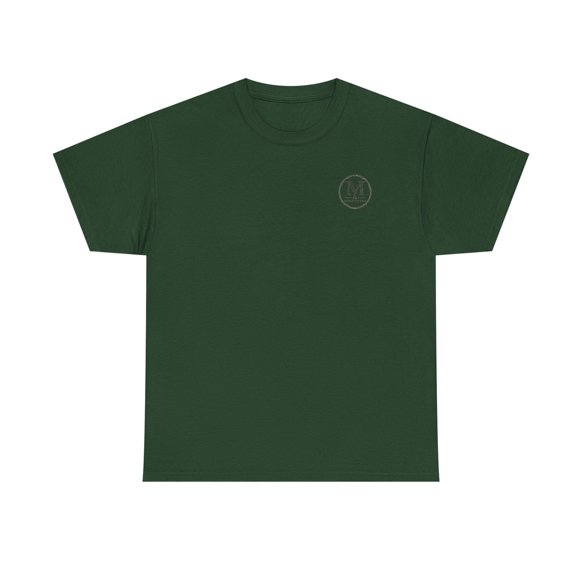 Minimalist Monogram Tee — Small Chest "M" Logo Cotton T‑Shirt