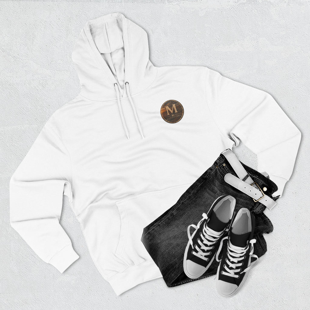 Monogram M Circle Hoodie — Minimalist Initials Fleece Pullover