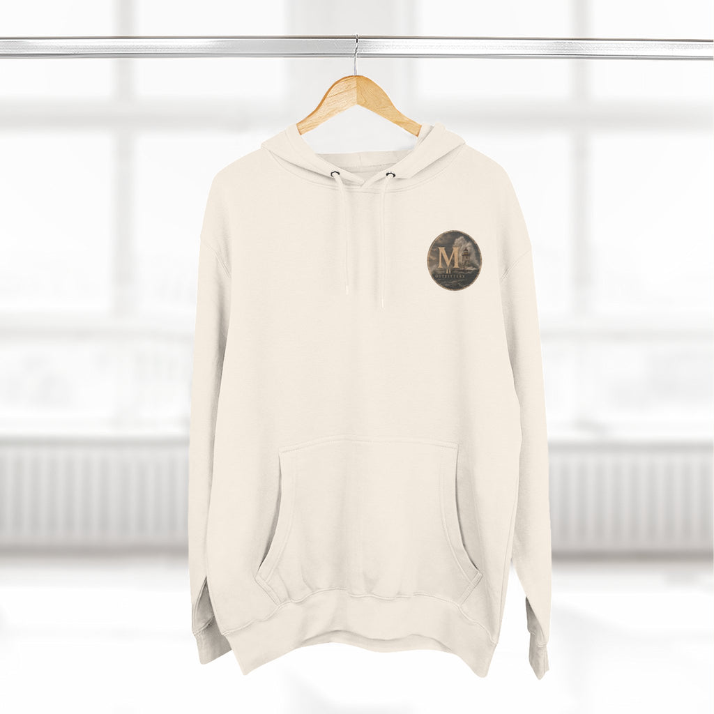 Minimal Monogram Circle Hoodie — Subtle Gold "M" Chest Logo