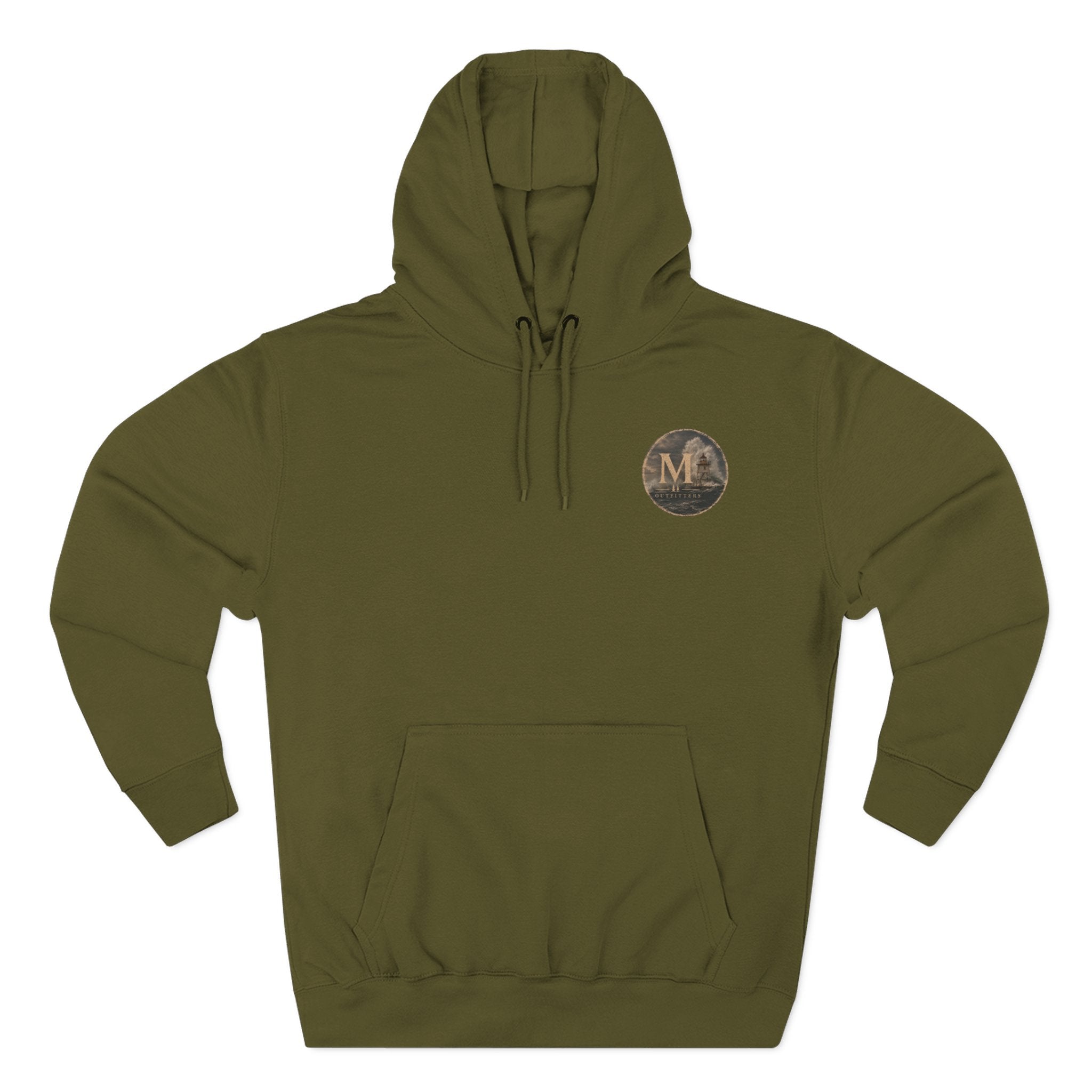 Minimal Monogram Circle Hoodie — Subtle Gold "M" Chest Logo