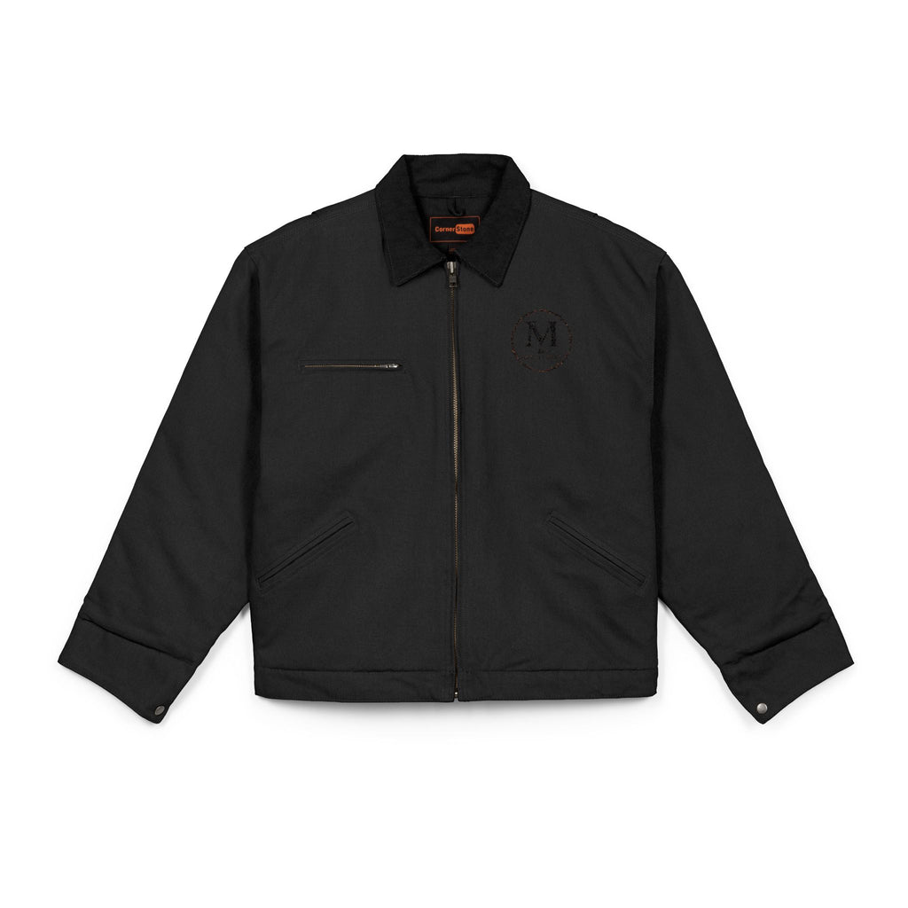 Duck Cloth Work Jacket — Durable Black Carpenter/Utility Jacket