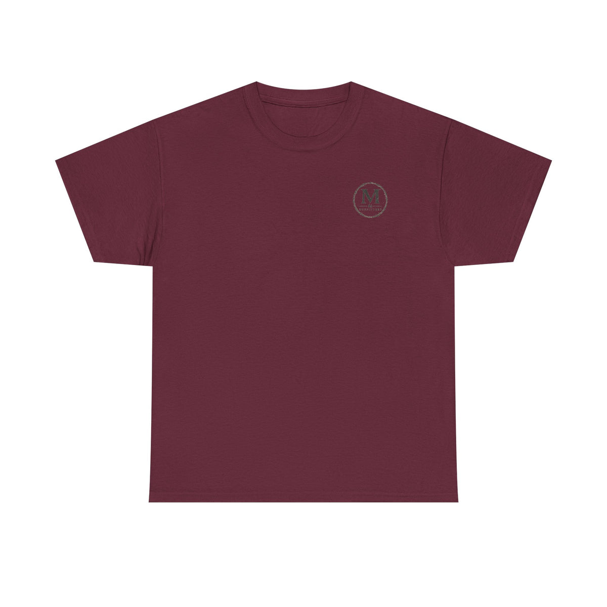 Minimalist Monogram Tee — Small Chest "M" Logo Cotton T‑Shirt