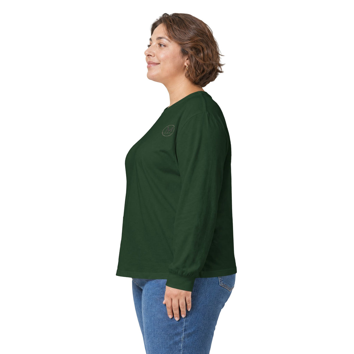 Long Sleeve Tee — Coastal Cabin Landscape Back Print