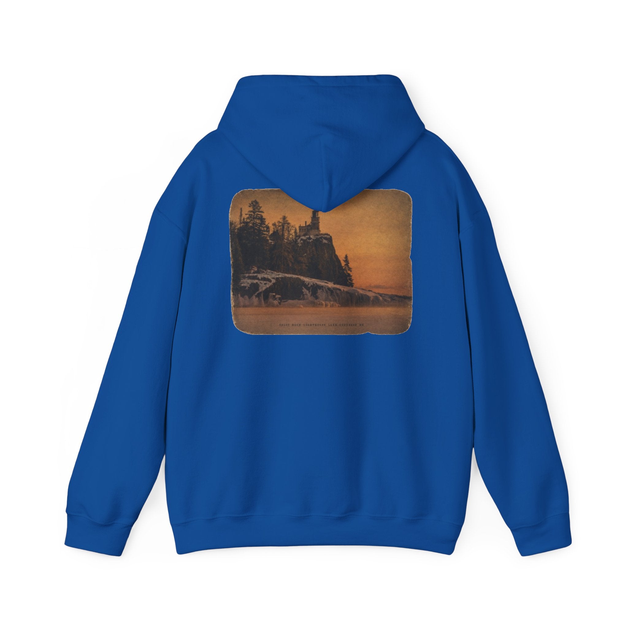 Musky Outfitters Co. Hooded Sweatshirt – Vintage Coastal Cliffs Graphic Hoodie