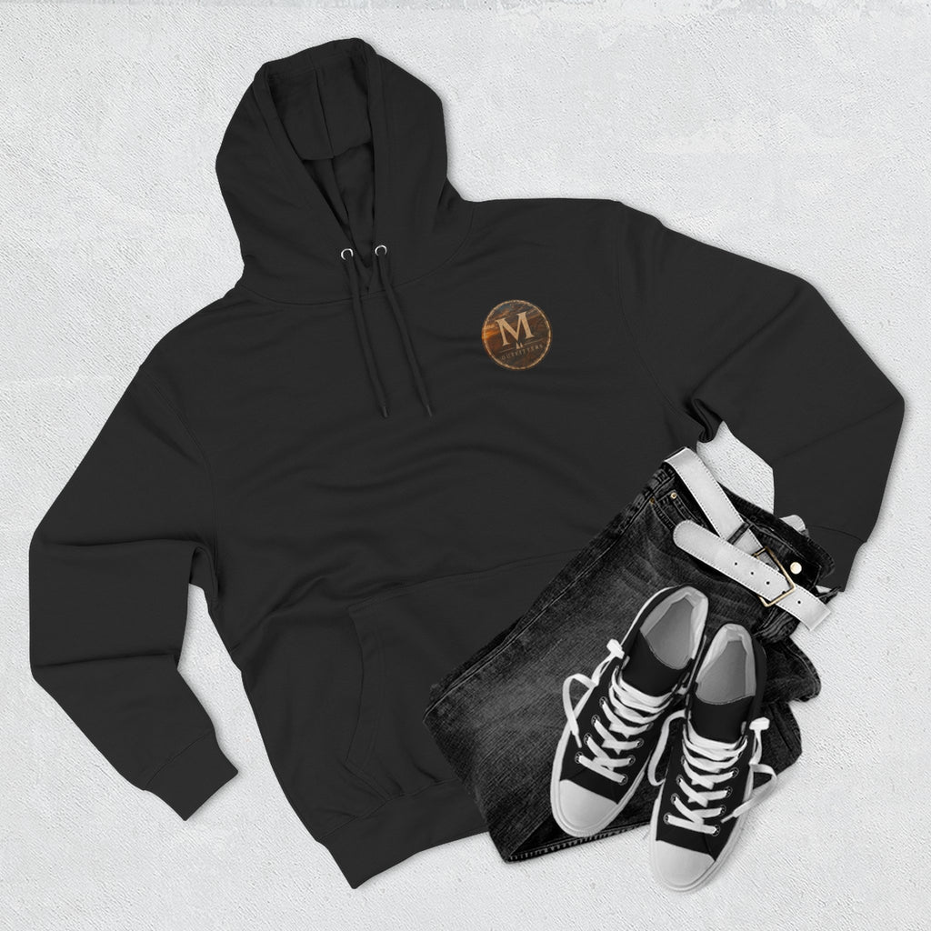 Monogram M Circle Hoodie — Minimalist Initials Fleece Pullover