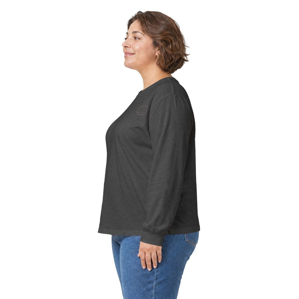 Long Sleeve Tee — Coastal Cabin Landscape Back Print