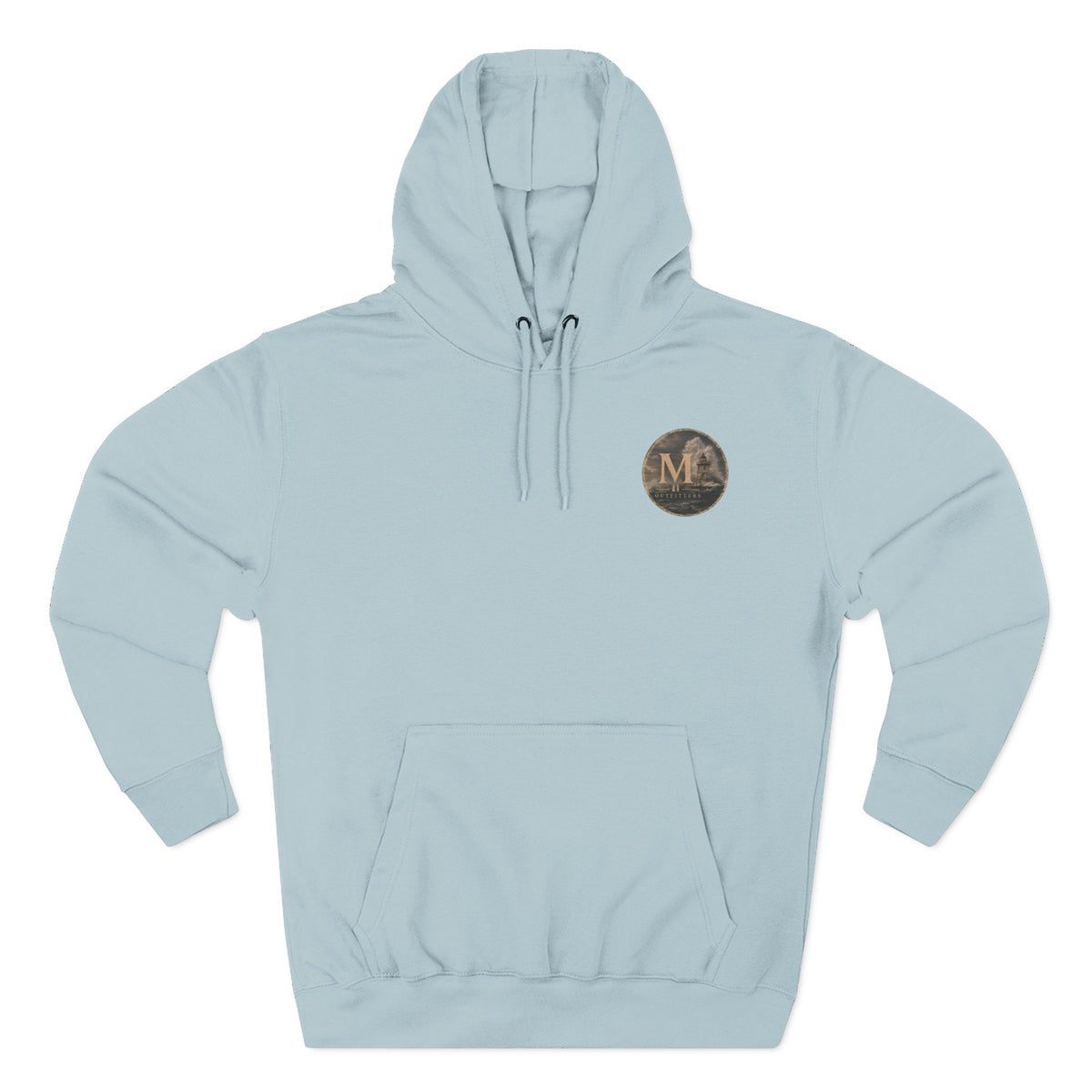 Minimal Monogram Circle Hoodie — Subtle Gold "M" Chest Logo