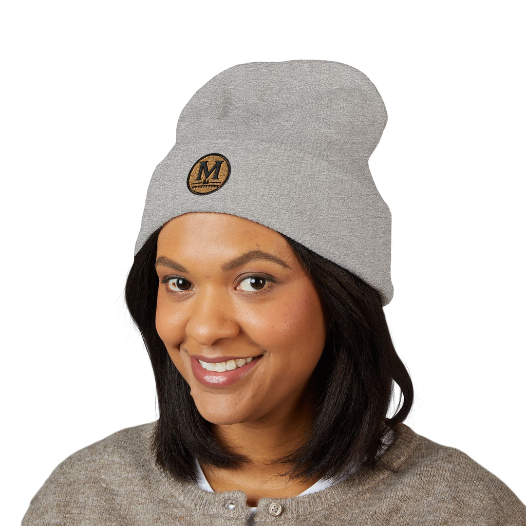 Embroidered Monogram Cuffed Beanie – Classic Knit Winter Hat