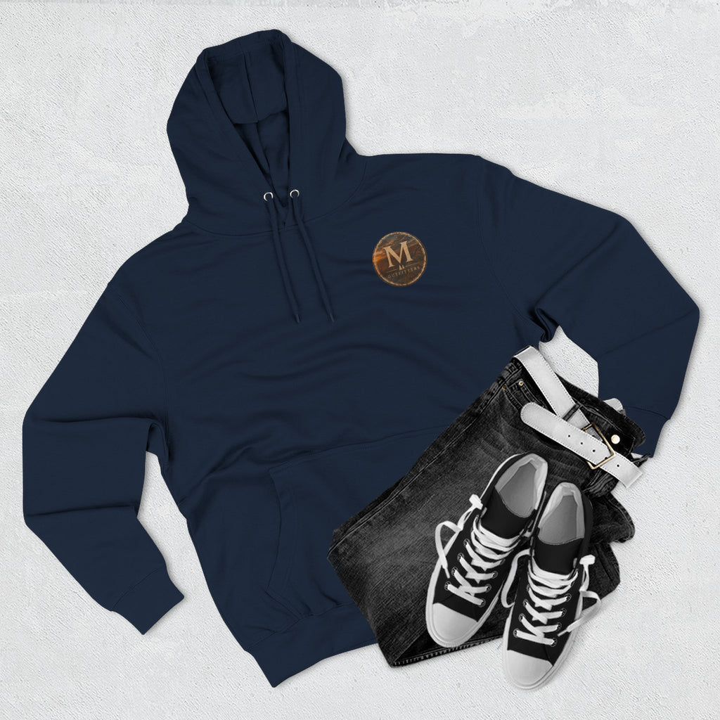 Monogram M Circle Hoodie — Minimalist Initials Fleece Pullover