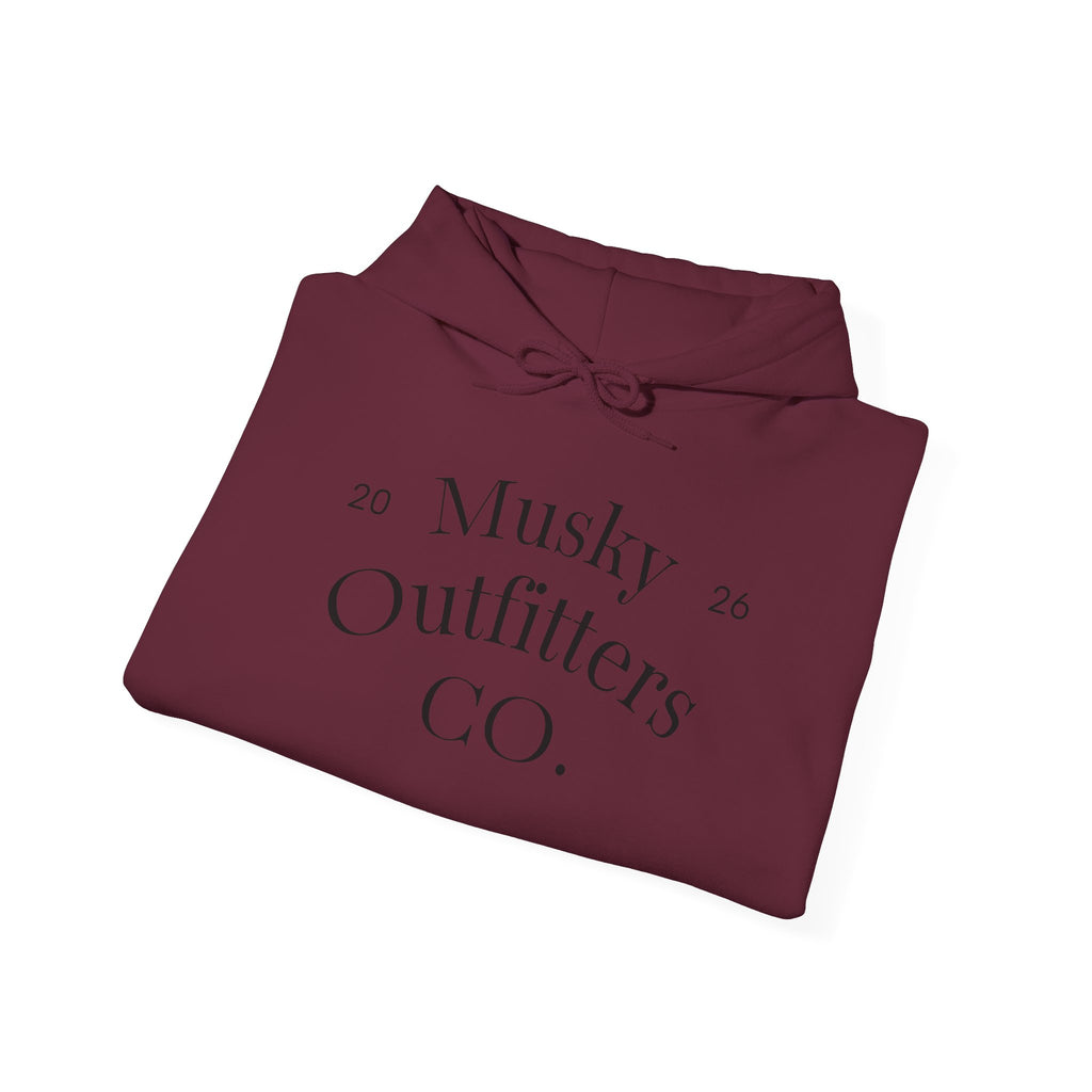 Musky Outfitters Co. Hooded Sweatshirt – Vintage Coastal Cliffs Graphic Hoodie