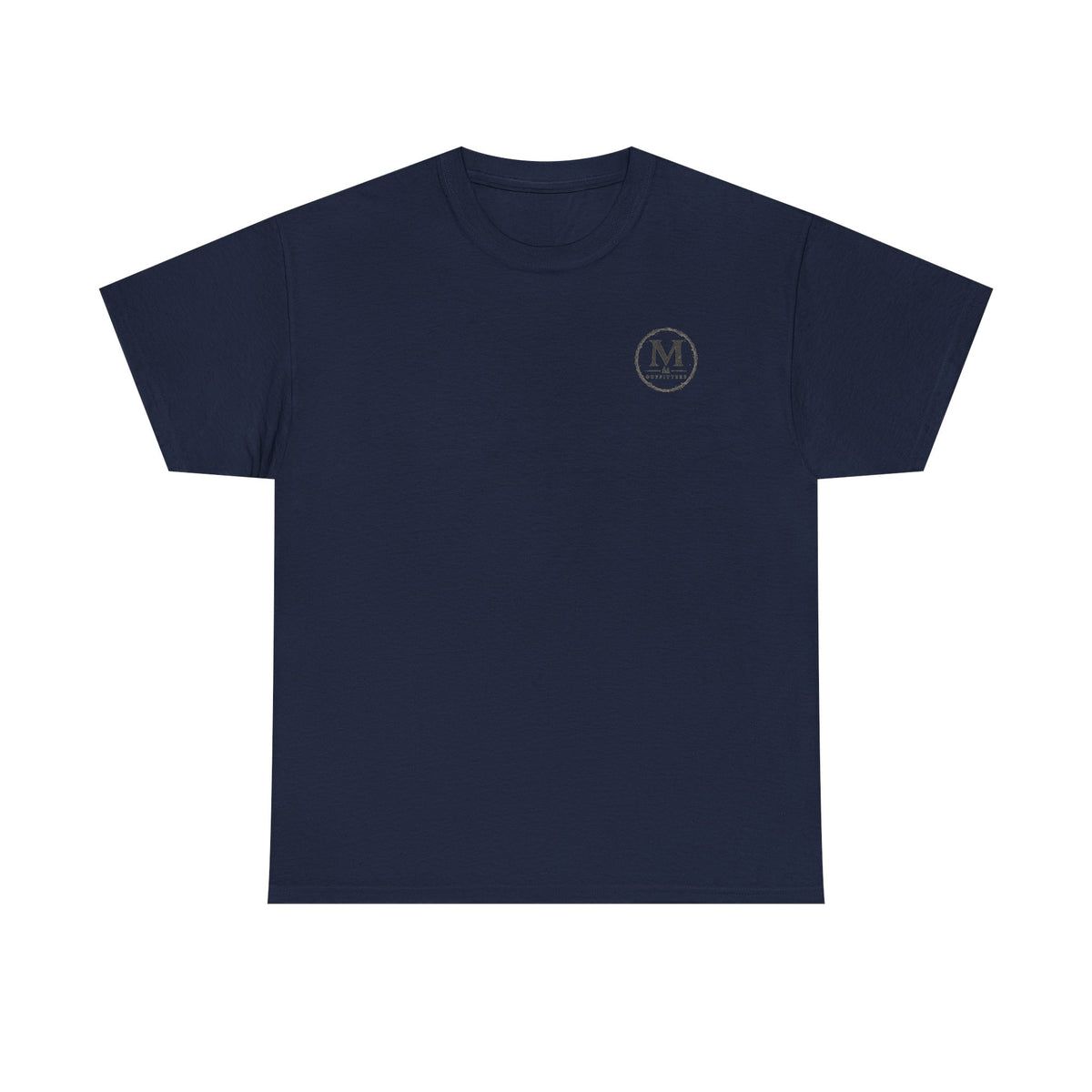Minimalist Monogram Tee — Small Chest "M" Logo Cotton T‑Shirt