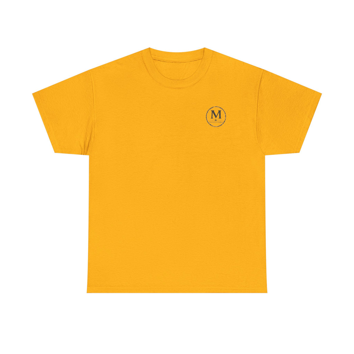 Minimalist Monogram Tee — Small Chest "M" Logo Cotton T‑Shirt