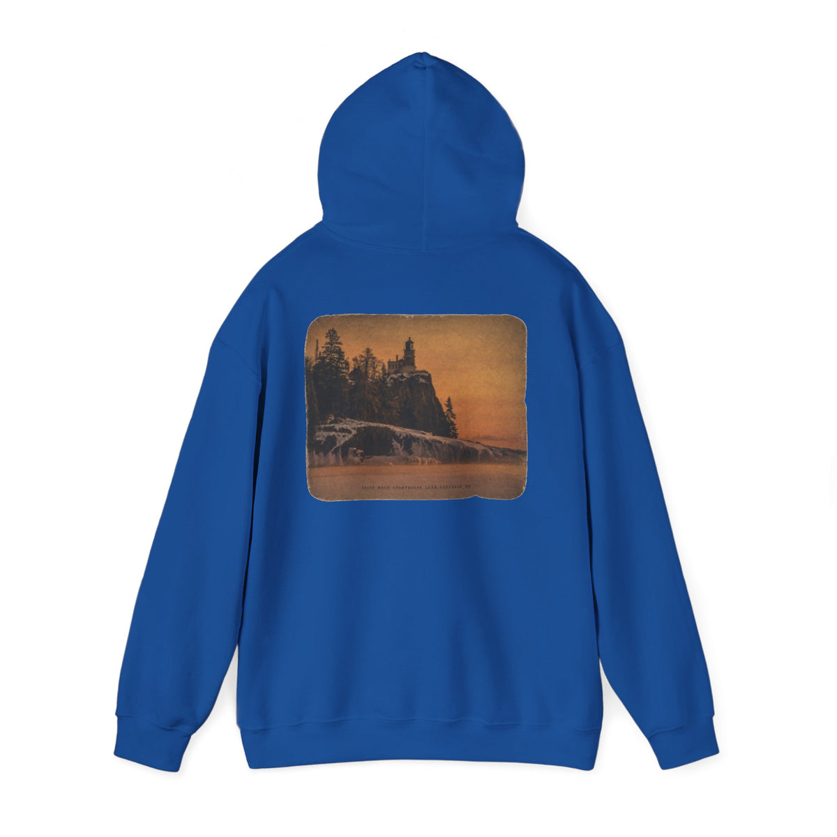 Musky Outfitters Co. Hooded Sweatshirt – Vintage Coastal Cliffs Graphic Hoodie