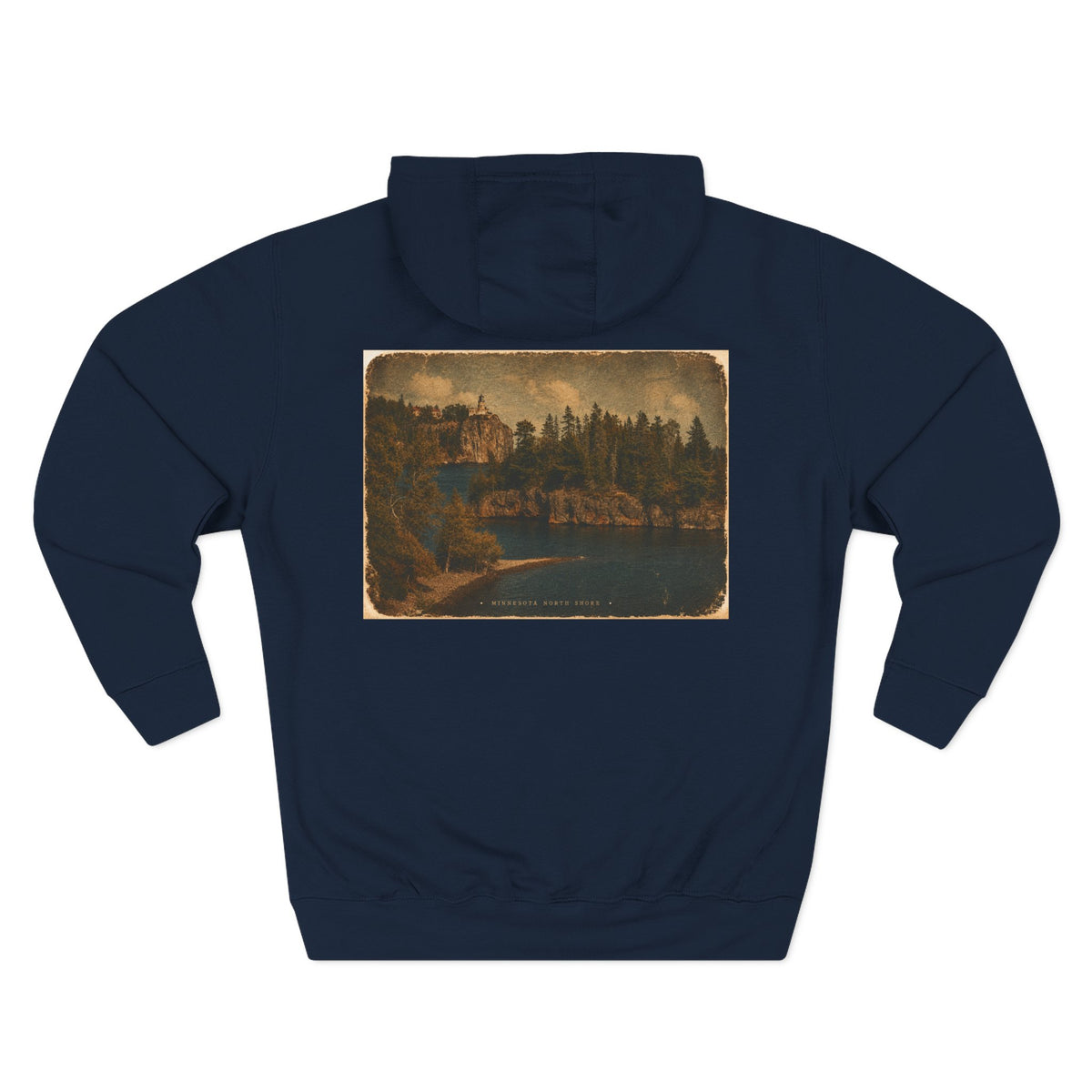 Vintage Lakeside Hoodie — Rustic Cabin Nature Graphic