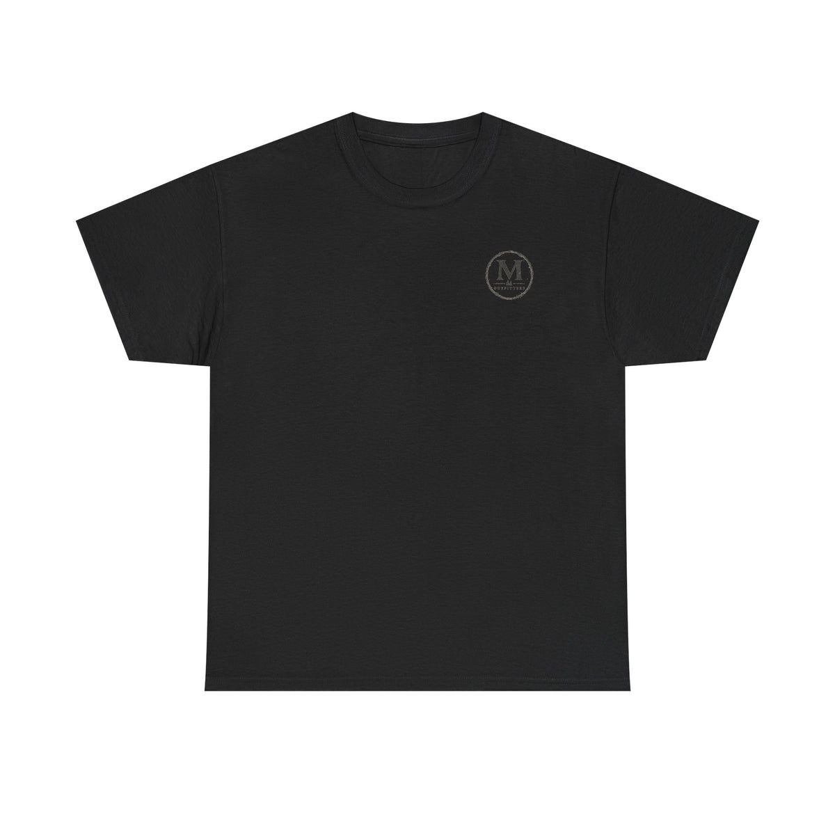 Minimalist Monogram Tee — Small Chest "M" Logo Cotton T‑Shirt