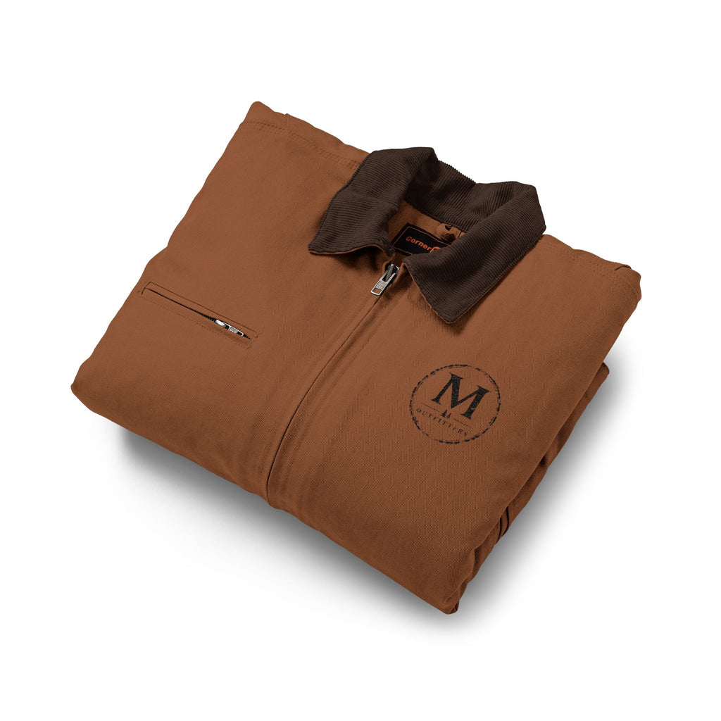 Duck Cloth Work Jacket — Durable Black Carpenter/Utility Jacket