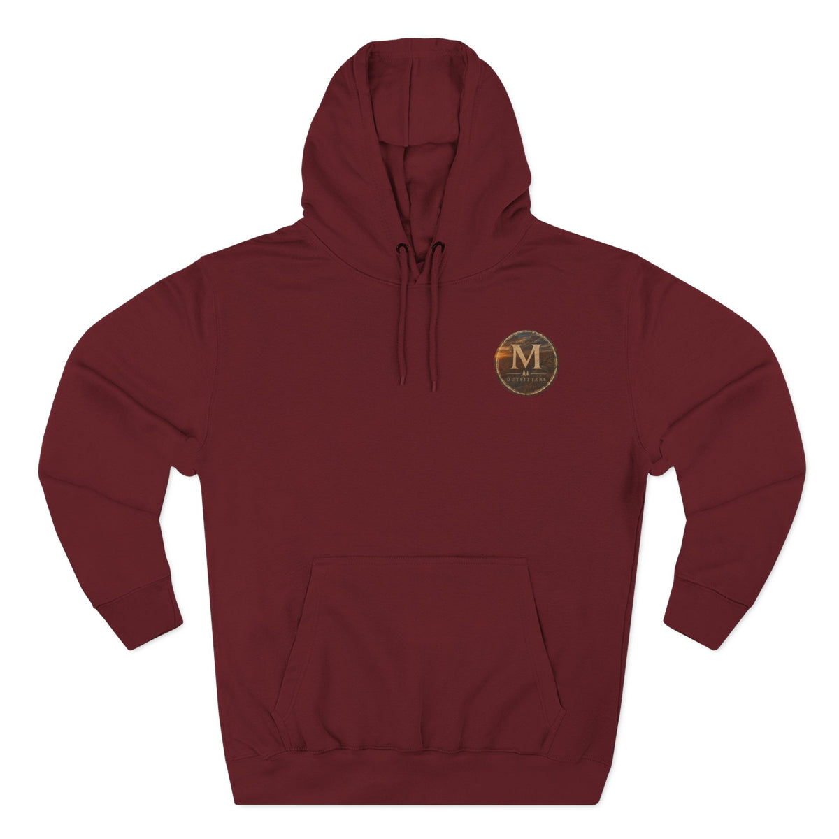 Monogram M Circle Hoodie — Minimalist Initials Fleece Pullover