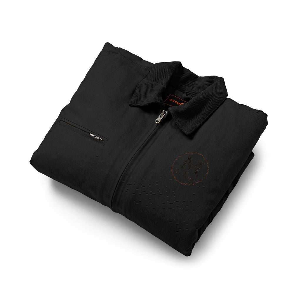 Duck Cloth Work Jacket — Durable Black Carpenter/Utility Jacket
