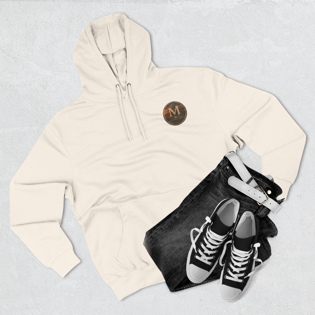 Monogram M Circle Hoodie — Minimalist Initials Fleece Pullover